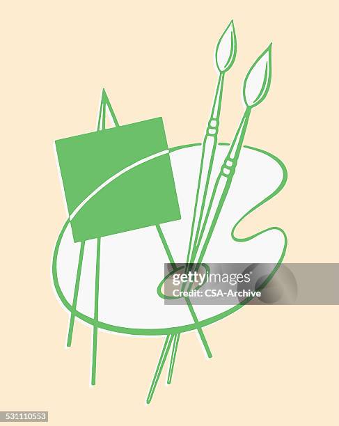 painters palette - illustrator brush stock illustrations