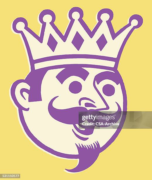 king wearing crown - man eyebrows stock illustrations
