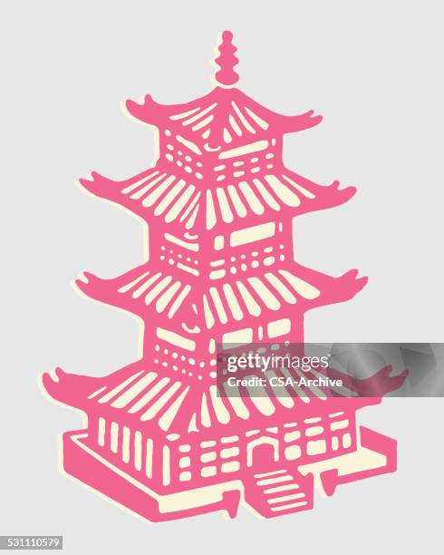 stockillustraties, clipart, cartoons en iconen met asian building - pagoda