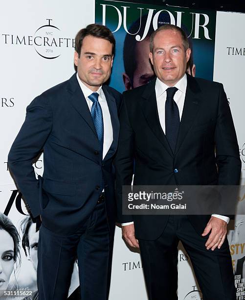 President at TAG Heuer Kilian Muller and TimeCrafters Watch Consultant Eric Dumatin attend Timecrafters opening night at Park Avenue Armory on May...