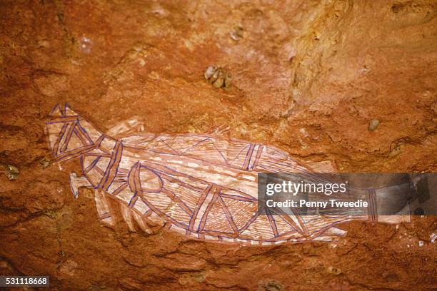 Nt Rocks 72 Kakadu Rock Paintings Northern Territory Australia Stock Photos ...