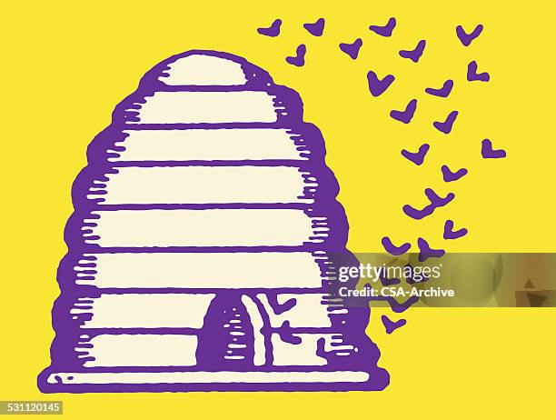 ilustraciones, imágenes clip art, dibujos animados e iconos de stock de beehive agitado - colmena