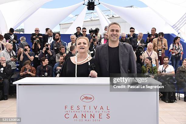 Mimi Branescu and Dana Dogaru attend the "Sieranevada" photocall during the 69th annual Cannes Film Festival at the Palais des Festivals on May 12,...