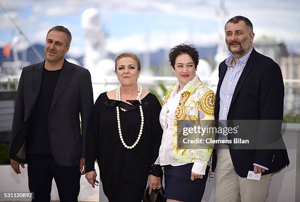 Mimi Branescu, Dana Dogaru, Anca Puiu and Cristi Puiu attend the "Sieranevada" photocall during the 69th annual Cannes Film Festival at the Palais...