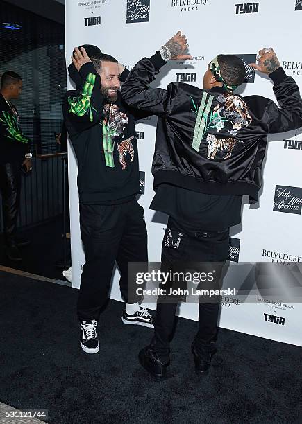 Designer Marcelo Burlon and artist Tyga attend Tyga's Capsule Collection Launch Party at The Blond at 11 Howard Hotel on May 12, 2016 in New York...