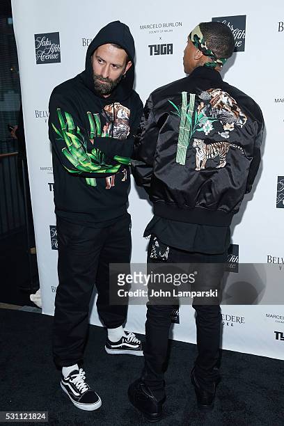 Designer Marcelo Burlon and artist Tyga attend Tyga's Capsule Collection Launch Party at The Blond at 11 Howard Hotel on May 12, 2016 in New York...