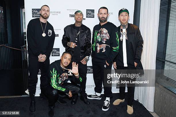 Designer Marcelo Burlon, artist Tyga and guests attend Tyga Capsule Collection Launch Party at The Blond at 11 Howard Hotel on May 12, 2016 in New...