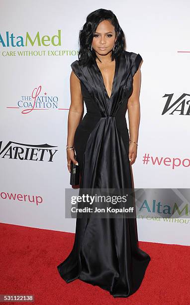 Actress Christina Milian arrives at AltaMed Health Services' Power Up, We Are The Future Gala at the Beverly Wilshire Four Seasons Hotel on May 12,...