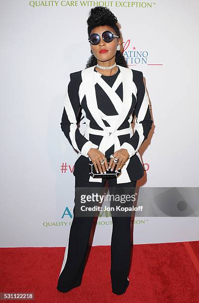 Singer Janelle Monae arrives at AltaMed Health Services' Power Up, We Are The Future Gala at the Beverly Wilshire Four Seasons Hotel on May 12, 2016...