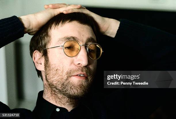 John Lennon Wearing Yellow Glasses