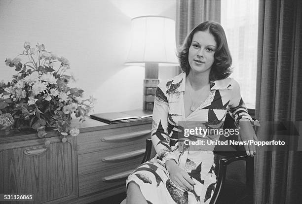 Daughter of Hugh Hefner and executive at Playboy Enterprises, Christie Hefner pictured in London on 29th October 1976.