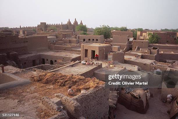 houses in djenne - grande mesquita imagens e fotografias de stock