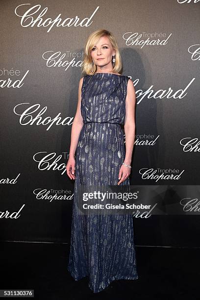 Kirsten Dunst arrives at the Chopard Trophy Ceremony at the annual 69th Cannes Film Festival at Hotel Martinez on May 12, 2016 in Cannes, France.