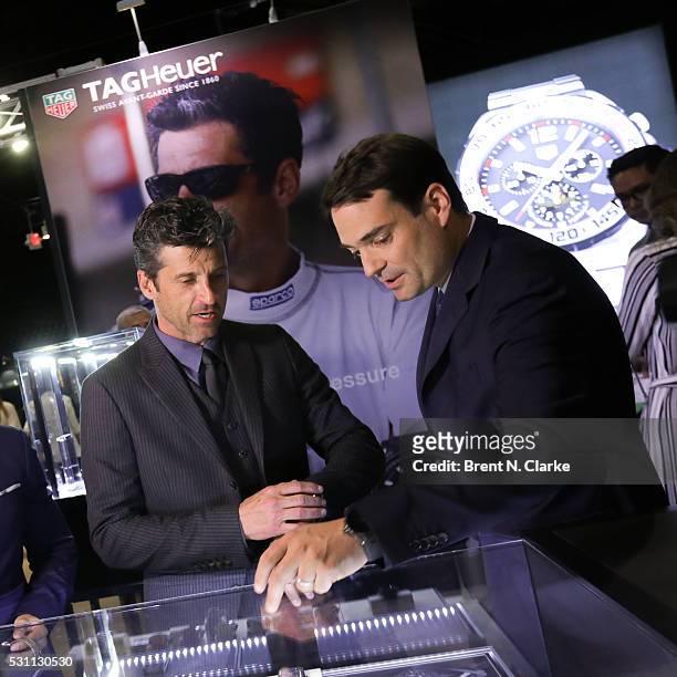 Actor Patrick Dempsey and CEO, Tag Heuer USA Kilian Muller attend TimeCrafters opening night preview of timepieces held at Park Avenue Armory on May...