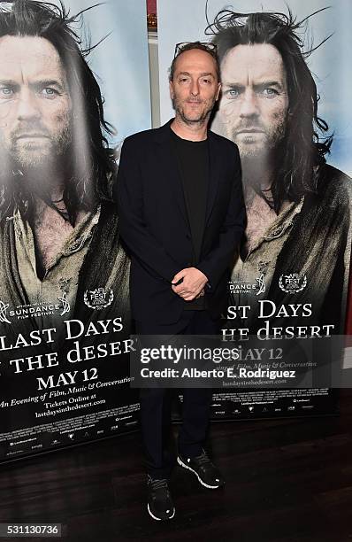 Cinematographer Emmanuel Lubezki attends a VIP screening of Broad Green Pictures' "Last Days In The Desert" on May 12, 2016 in Los Angeles,...