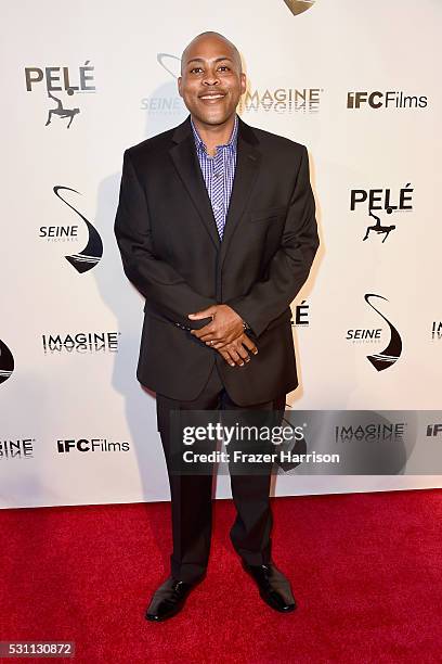 Producer Patrick Tendai Pfupajena, arrives at the Premiere of IFC Films' "Pele: Birth Of A Legend" at Regal Cinemas L.A. Live on May 12, 2016 in Los...