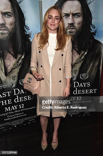 Actress Caity Lotz attends a VIP screening of Broad Green Pictures' "Last Days In The Desert" on May 12, 2016 in Los Angeles, California.