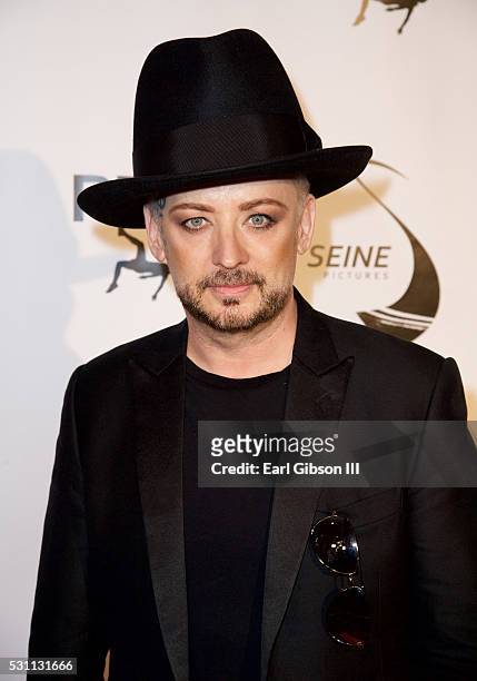 Singer/Songwriter Boy George attends the Premiere Of IFC Films' "Pele: Birth Of A Legend" at Regal Cinemas L.A. Live on May 12, 2016 in Los Angeles,...