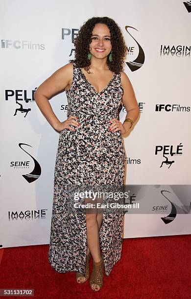 Anna Beatriz attends the premiere of IFC Films "Pele: Birth Of A Legend" at Regal Cinemas L.A. Live on May 12, 2016 in Los Angeles, California.