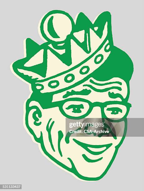 man in crown - crown illustration stock illustrations