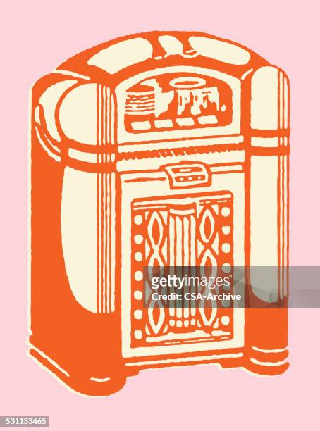 ilustraciones, imágenes clip art, dibujos animados e iconos de stock de máquina de discos - jukebox