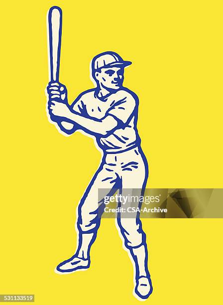 baseball player batting - man baseball cap stock illustrations