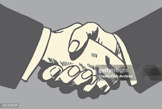 handshake - goodbye single word stock illustrations