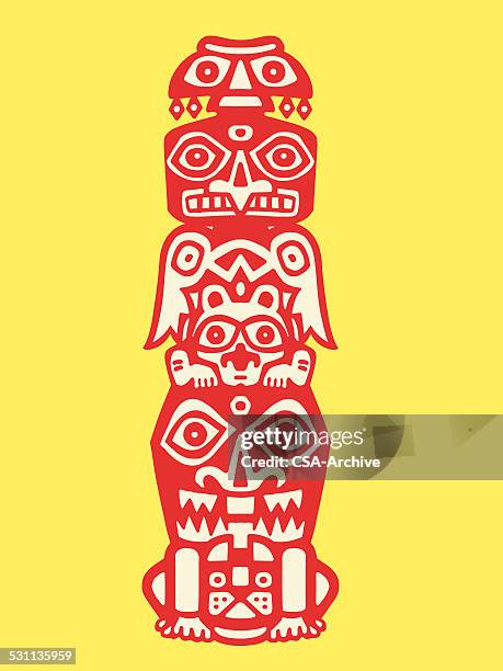 totem pole - totem pole stock illustrations