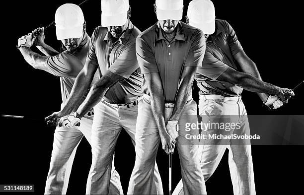 golf swing sequence - taking a shot sport stock pictures, royalty-free photos & images
