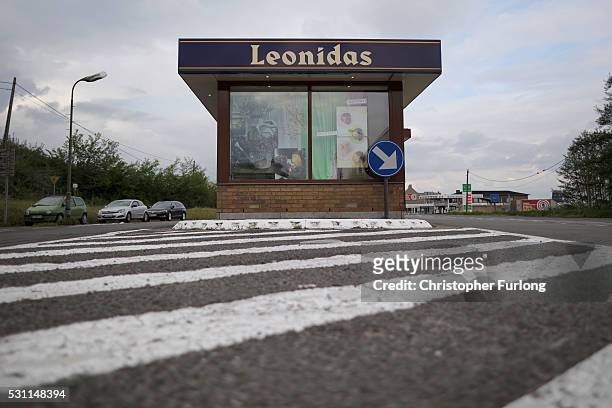 Disused customs control point is now used as a florist shop on May 10, 2016 in De Panne,, Belgium. The Schengen Agreement, which led to the creation...