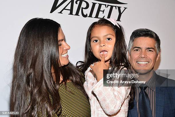 Elvimar Silva, Mariana Oliveira Morales and Esai Morales attend the AltaMed Health Services' Power Up, We Are The Future Gala at the Beverly Wilshire...