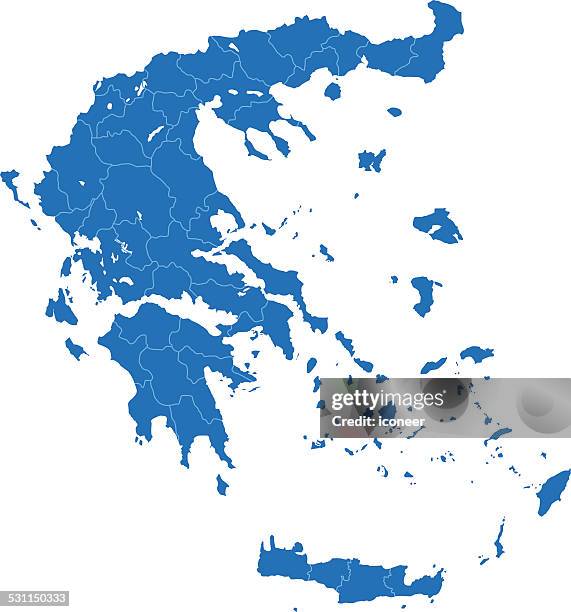 ilustraciones, imágenes clip art, dibujos animados e iconos de stock de grecia mapa azul sobre fondo blanco - grecia europa del sur