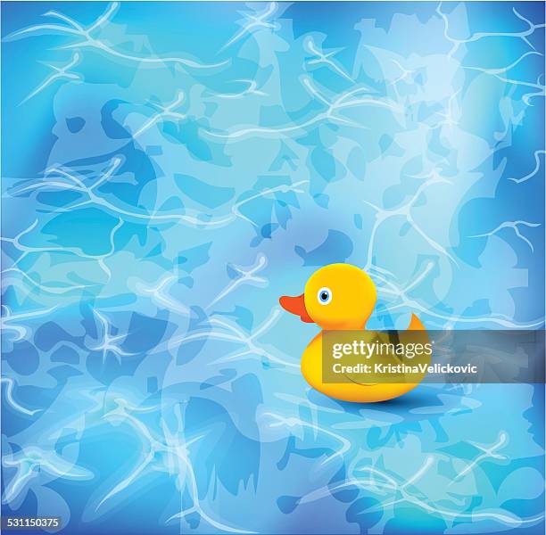 rubber duck - pool toy white background stock illustrations