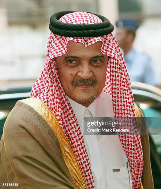 Saudi-Arabian FA Minister Prince Saud Al-Faisal bin Abdulaziz Al-Saud arrives at the Justus Lipsius building to attend the international Foreign...