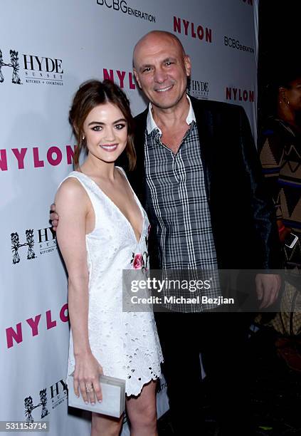 Actress Lucy Hale and Chairman of Nylon Marc Luzzatto attend NYLON Young Hollywood Party, presented by BCBGeneration at HYDE Sunset: Kitchen +...
