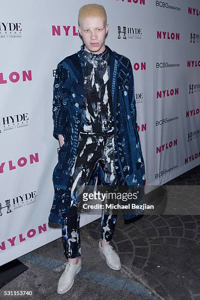 Model Shaun Ross attends the NYLON Young Hollywood Party Presented by BCBGeneration at HYDE Sunset: Kitchen + Cocktails on May 12, 2016 in West...