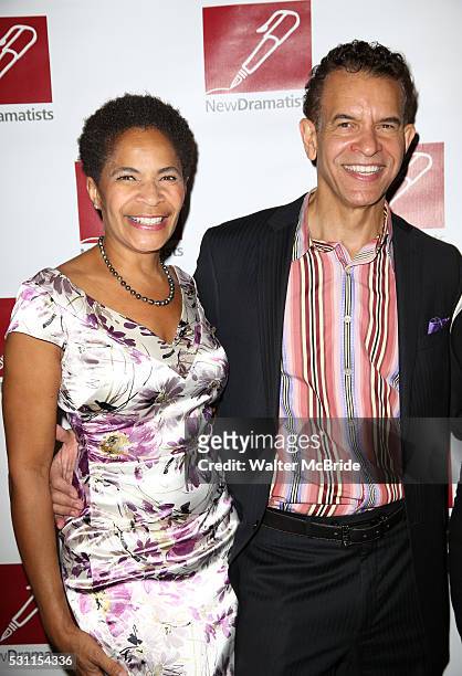 HAllyson Tucker and Bryan Stokes Mitchell attend the 67th Annual New Dramatists Spring Luncheon at Marriott Marquis Times Square on May 12, 2016 in...