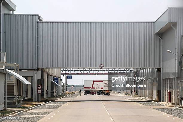 Truck departs the Honda Motors Co. Assembly plant in Prachinburi, Prachinburi Province, Thailand, on Thursday, May 12, 2016. The new facility will...