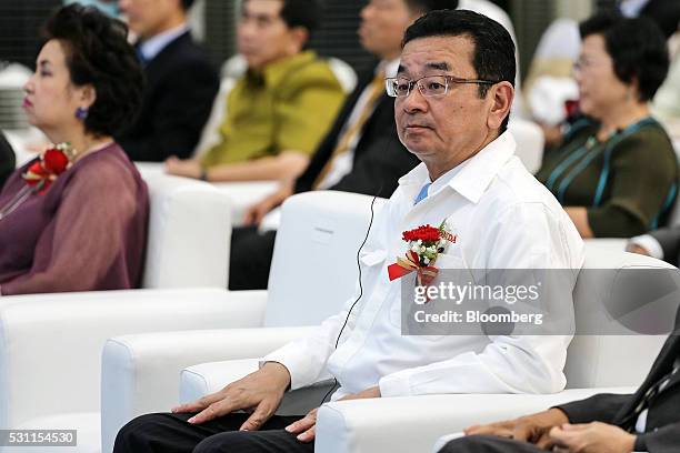 Takahiro Hachigo, president and chief executive officer of Honda Motor Co., attends the opening ceremony of the automaker's new assembly plant in...