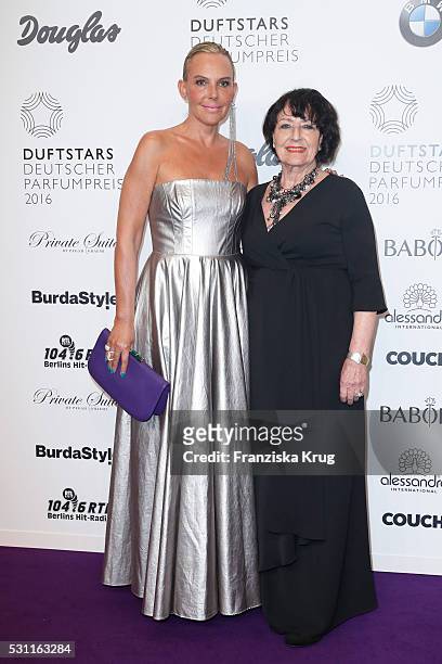 Actress Natascha Ochsenknecht, wearing a dress by the designer Eva Lutz and her mother Baerbel Wierichs attend the Douglas at Duftstars at Kraftwerk...