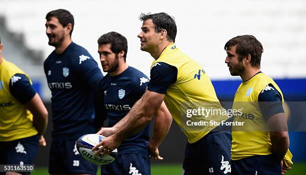 Mike Phillips of Racing in action during the Racing 92 Captain's Run ahead of the European Rugby Champions Cup Final against Saracens at Grande Stade...