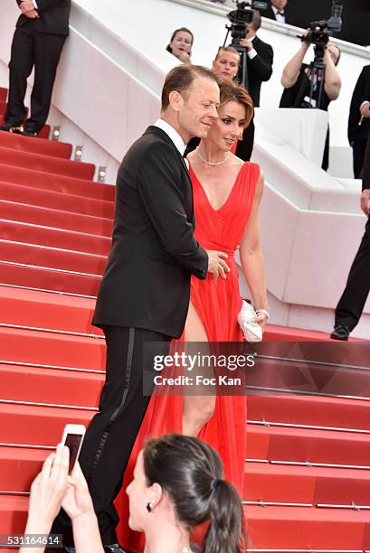 Rocco Siffredi and his wife Rozsa Tassi attend the'Money Monster' premiere during the 69th annual Cannes Film Festival at the Palais des Festivals on...