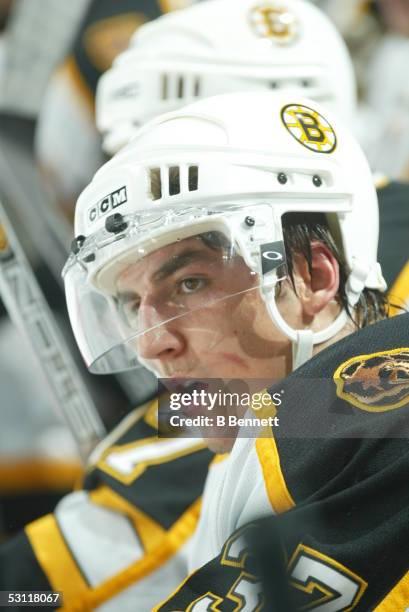 Boston Bruins at Philadelphia Flyers, November 22, 2003 And Player Patrice Bergeron.