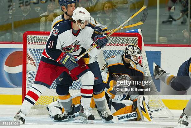 Columbus Blue Jackets at Nashville Predators, November 26, 2003 And Player Rick Nash.