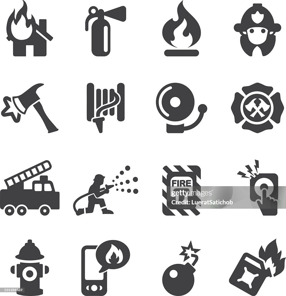 Departamento de bomberos de silueta iconos/EPS10