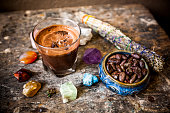Cacao Beverage and Chakra Gemstones
