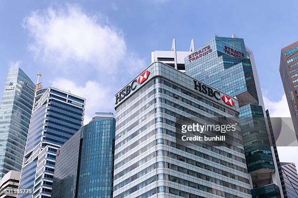 the central business district - singapore - hsbc 個照片及圖片檔