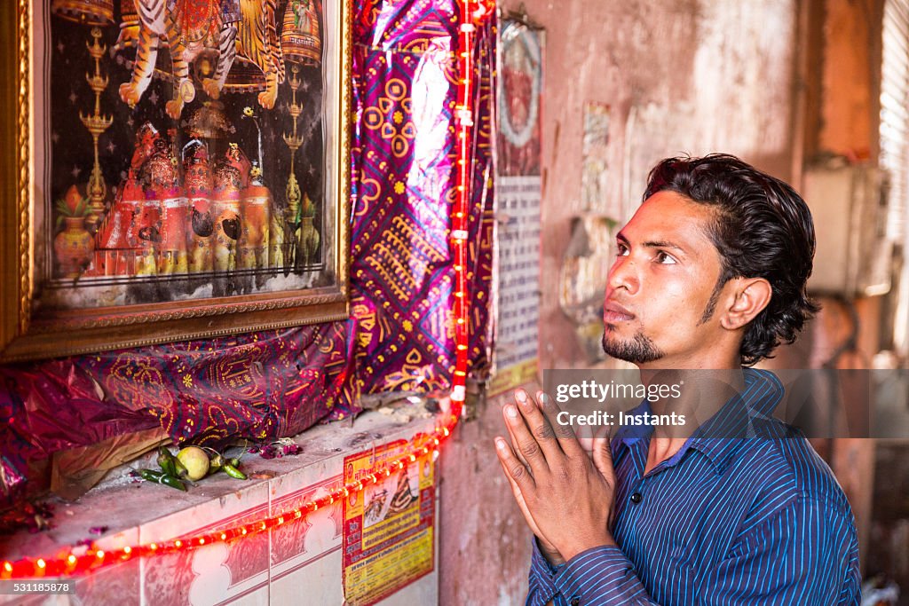 Indian man praying