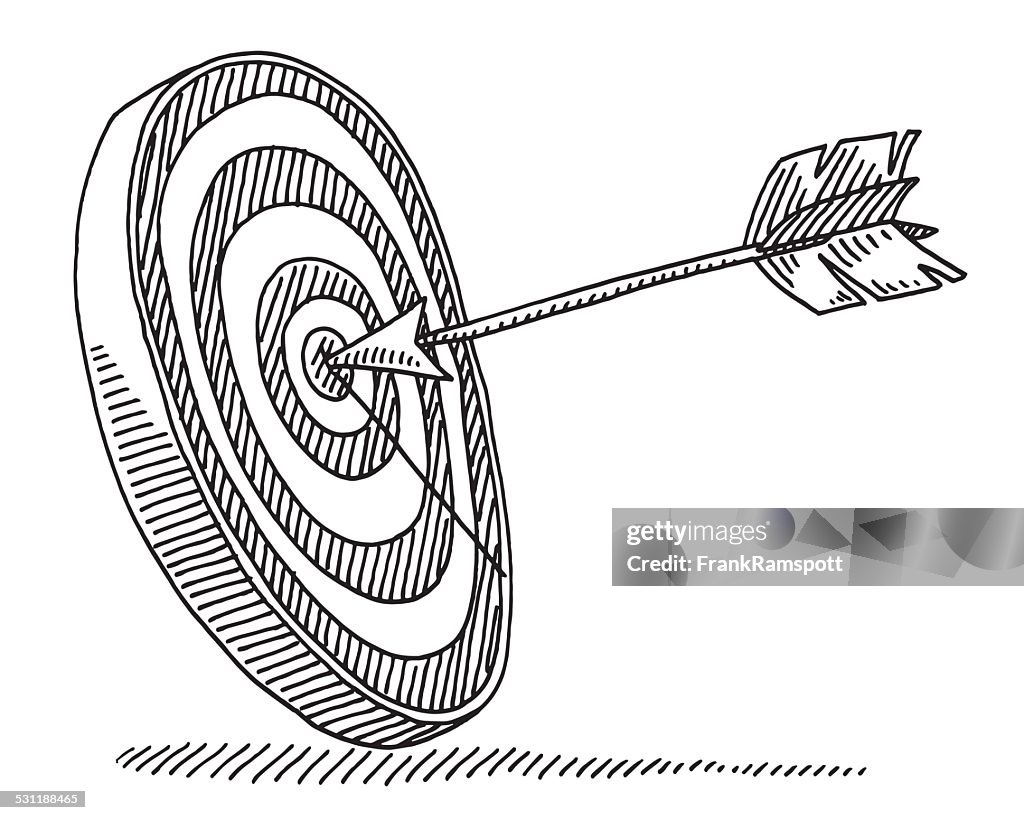 Arrow Target Draw Target Arrow Success Drawing High-Res Vector Graphic - Getty Images