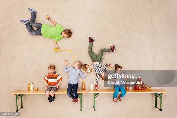 children having lunch braek - toddler eating sandwich stock pictures, royalty-free photos & images